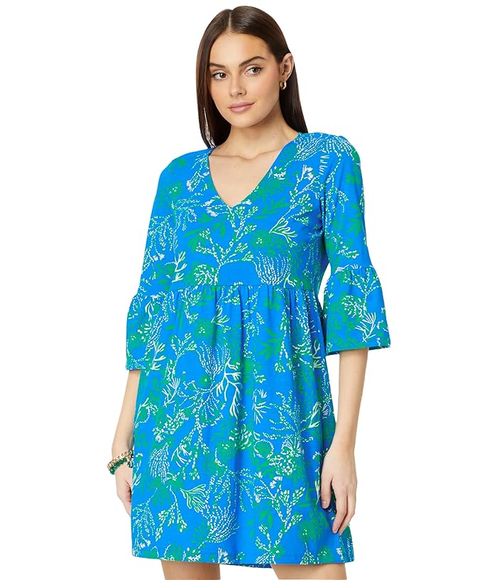 Lilly Pulitzer Jannie V-Neck 3/4 Sleeve Dress | Zappos.com