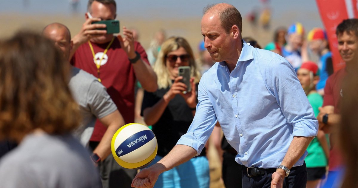 Prince William Joins In on Beach Volleyball Game in Cornwall | Us Weekly